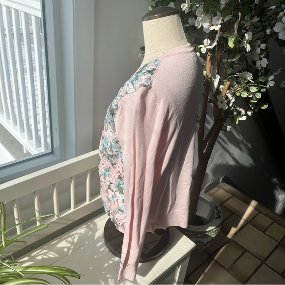 Charter Club Lace Embroidered Floral Cardigan, Size L - Picture 4 of 11